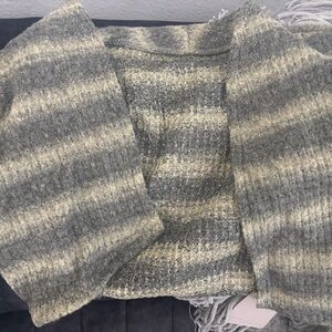 Striped Gray and Cream Women's cardiagn